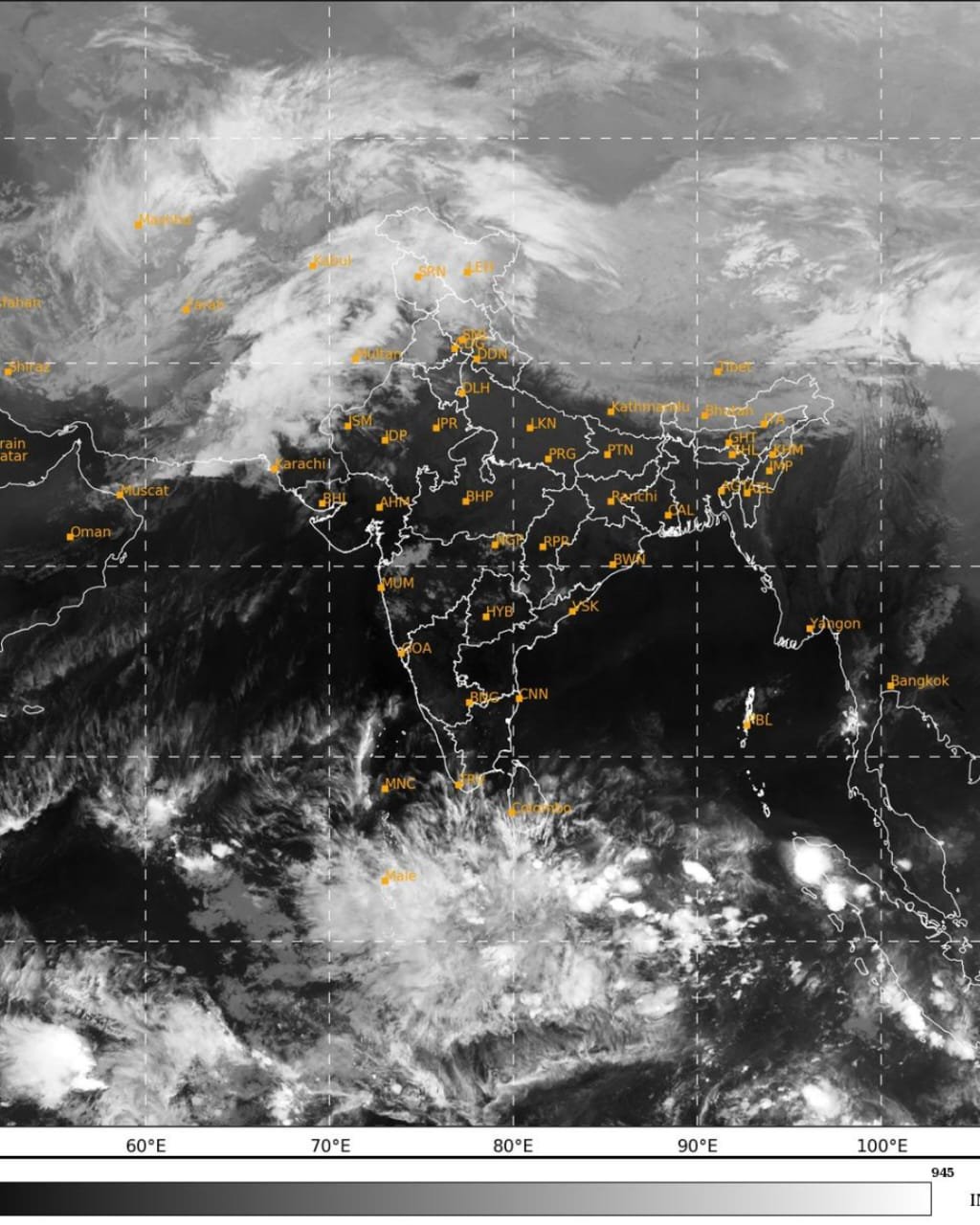 clouds have started entering the Indian region due to Western Disturbance.