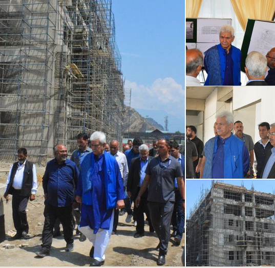 Lieutenant Governor Shri Manoj Sinha today reviewed the progress of the Office and Yatri Niwas of Shri Amarnath ji Shrine Board at Pantha Chowk, Srinagar.