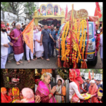 LG Shri Manoj Sinha flagged off the Shri Mata Vaishno Devi Ji Pracheen Marg Pavitra Chhari Yatra earlier today. He also attended the auspicious Pratham Pooja and paid obeisance at the holy Kol Kandoli Temple in Nagrota . Office of LG, J&K