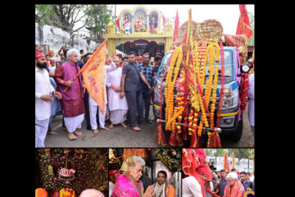 LG Shri Manoj Sinha flagged off the Shri Mata Vaishno Devi Ji Pracheen Marg Pavitra Chhari Yatra earlier today. He also attended the auspicious Pratham Pooja and paid obeisance at the holy Kol Kandoli Temple in Nagrota . Office of LG, J&K