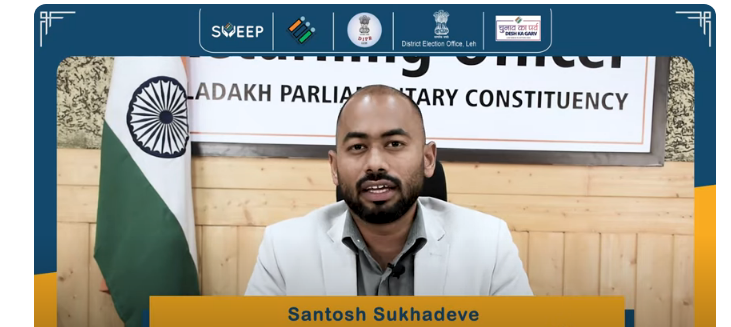 RO, 1-Ladakh PC, Santosh Sukhadeve briefs about the final turnout in Lok Sabha election 2024 and appreciates the electors for active participation.