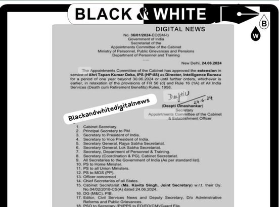 IB Director Tapan Deka’s Tenure Extended by One Year .