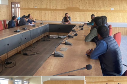 A meeting was conducted today regarding the celebration of the 10th Edition of the #InternationalDayofYoga to be held on June 21 by SDM Nubra, Salim Wazir with the heads of the Sub Divisional office at the Conference Hall in Diskit, Nubra.