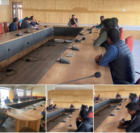 A meeting was conducted today regarding the celebration of the 10th Edition of the #InternationalDayofYoga to be held on June 21 by SDM Nubra, Salim Wazir with the heads of the Sub Divisional office at the Conference Hall in Diskit, Nubra.