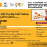 Eliezer Joldan Memorial College Leh announces registration for short term training course in Jam, Jelly and Ketchup processing technician under PMKVY 4.0 part of Food Industry Capacity and Skill Initiative (FICSI).