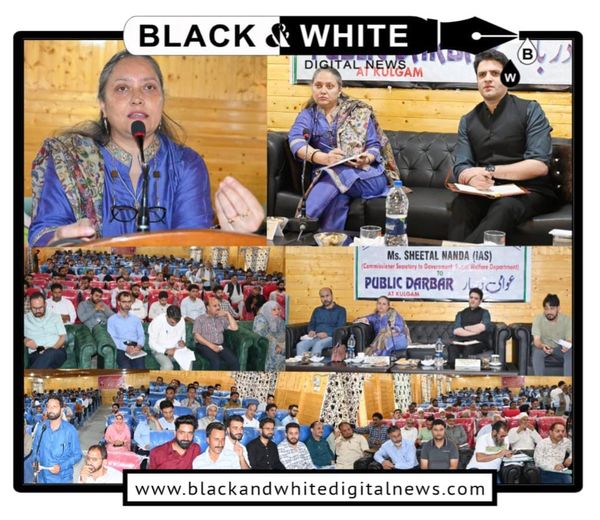 Sheetal Nanda visits Kulgam, conducts Public Darbar. Interacts with scores of public delegations, takes stock of their issues, grievances.