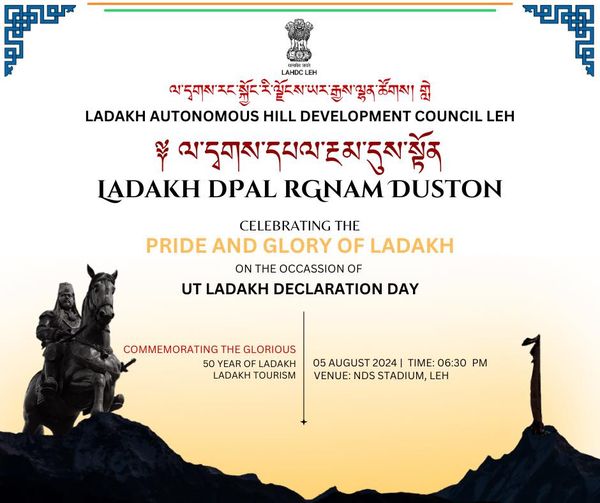 Join us for an unforgettable evening of theatrical performances and vibrant music as we celebrate "dPal rNgam Duston" on the occasion of UT Ladakh declaration day and mark 50 glorious years of tourism in the indigenous region of Ladakh. Don’t miss this extraordinary event filled with cultural richness and enchanting entertainment .