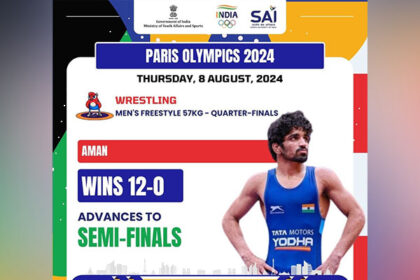 Paris 2024: Sehrawat Storms Into Semi-Finals With Technical Superiority Win In Men’s 57kg Event