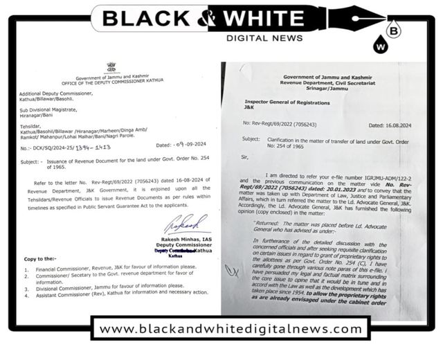 Big Relief for Jammu People, Especially Refugees: DC Kathua Issues Order for Timely Issuance of 254-C Revenue Extracts