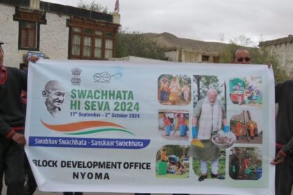 Press Release:- "Swachhata Hi Seva" Campaign held at Nyoma block today