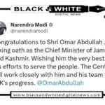 PM Modi Congratulates Omar Abdullah on Becoming J&K Chief Minister