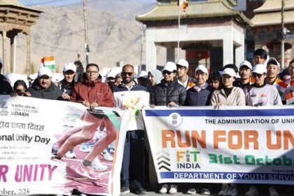 MP Ladakh, DC leh flag off “Run for Unity” from Leh gate to NDS stadium*