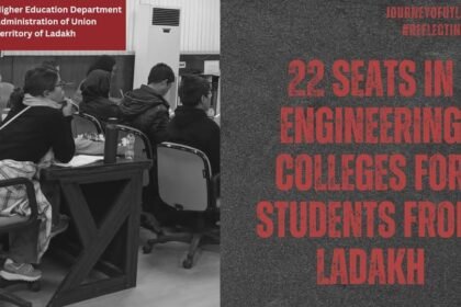 22 seats for Engg & Architecture & 16 for Diploma reserved for #Ladakh in top colleges under CSAB-NEUT.