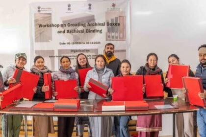 Workshop on archival box-making and archival binding organized at Department of Archives, Archaeology, and Museums, Leh