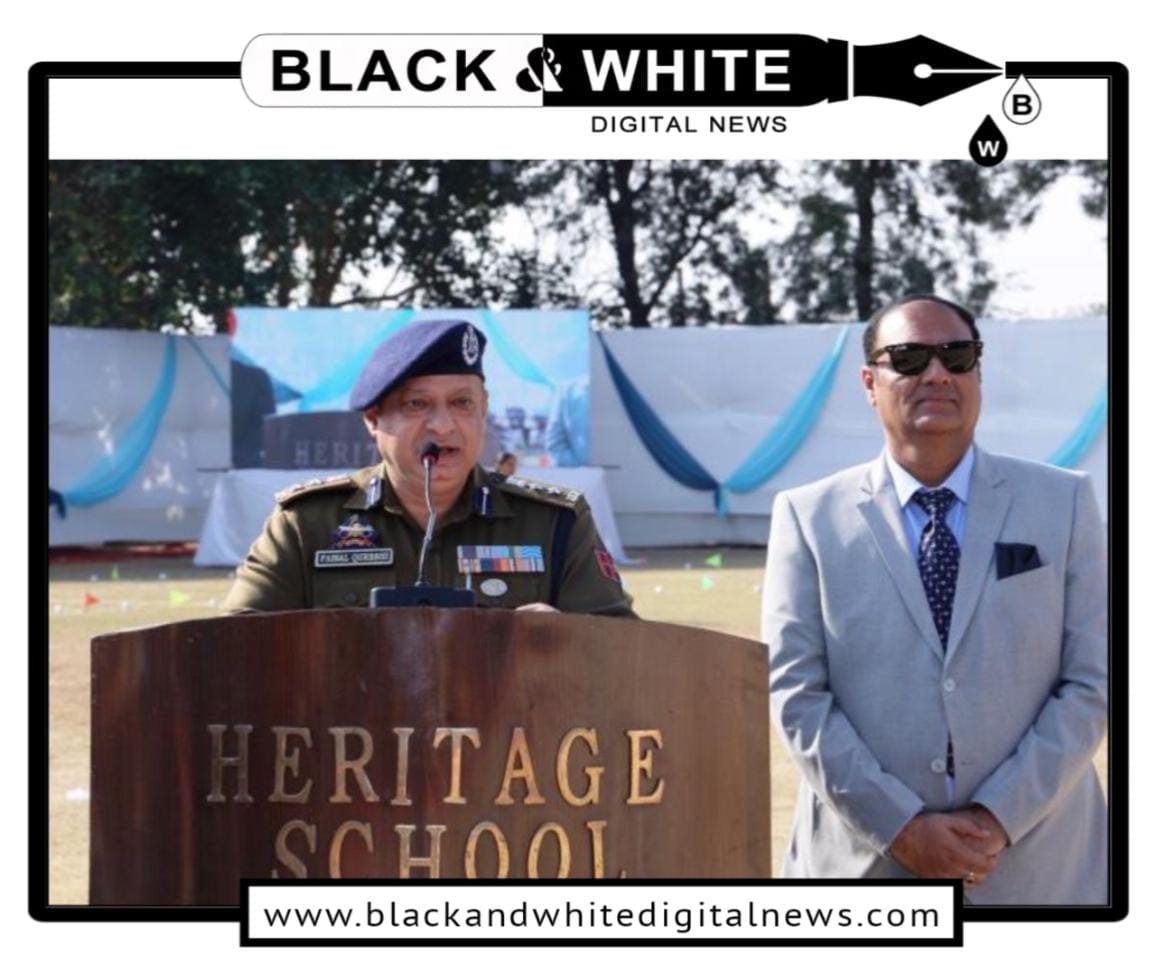 SSP Traffic Jammu Emphasizes Road Safety at Heritage Public School’s Annual Sports Day