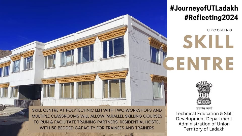 Expanding horizons for youth of #Ladakh ! Upcoming residential SKILL CENTRE at Polytechnic #Leh will provide youth from remote regions access to quality skill courses. A step towards bridging gaps & building brighter futures! #JourneyofUTLadakh #Reflecting2024 #TE&SD #LSDM