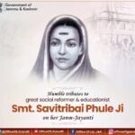 Tributes to the social reformer, educationist and a trailblazer of women’s rights, Smt. Savitribai Phule Ji on her Janm-Jayanti.
