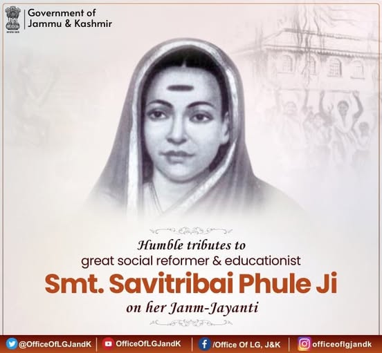 Tributes to the social reformer, educationist and a trailblazer of women’s rights, Smt. Savitribai Phule Ji on her Janm-Jayanti.