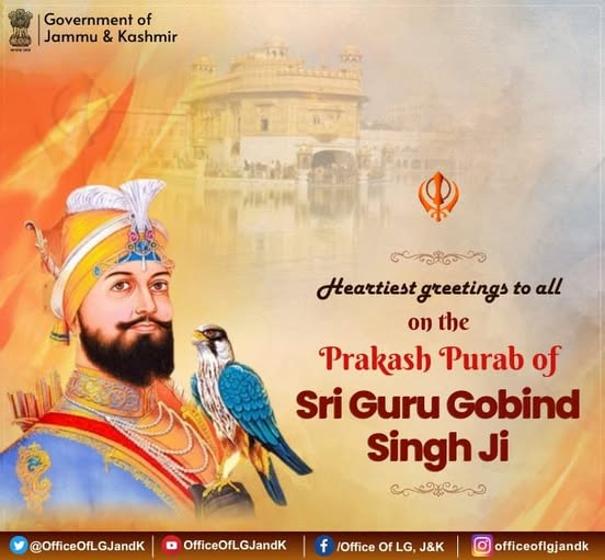 Greetings on the Prakash Purab of Sri Guru Gobind Singh Ji. Guru Ji is an embodiment of valor, sacrifice & justice.