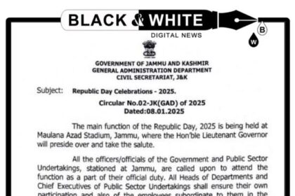 Jammu and Kashmir Government Issues Circular for Republic Day 2025 Celebrations