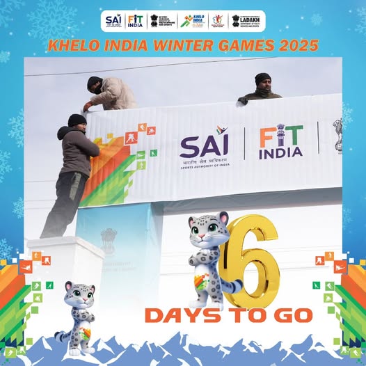 Countdown Begins! 6 days to Khelo India Winter Games. Mark your calendars!