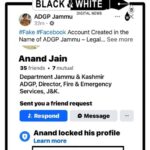 Legal Action Initiated as Fake Facebook Account in Name of ADGP Jammu Emerges