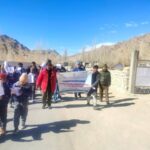 A road safety awareness walk and program were held today at Sub-Division Likir to observe National Road Safety Awareness Month 2025.