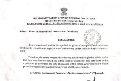 The mentioned societies has applied for the grant of non political involvement Certificate.