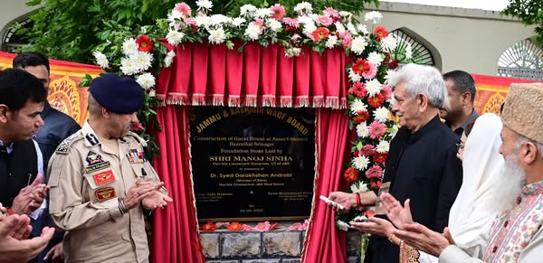 Laid foundation stone of Guest House at Holy Shrine Dargah Hazratbal earlier today.