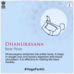 Stretch your way to better health with Dhanurasana (Bow Pose)! This powerful yoga pose aids weight loss, improves digestion & blood circulation, and makes your spine more flexible. #Yoga #Dhanurasana #BowPose #Wellness