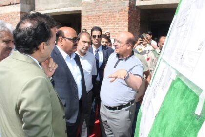 Dy CM Surinder Choudhary inspects ongoing works at SKIMS Bemina, Srinagar.