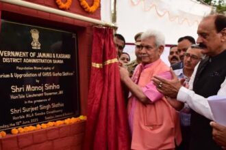 Laid the foundation stone of an Auditorium and Upgradation work for Govt Higher Secondary School in Gurha Slathia. Funds for these two projects have been arranged through charity after local representatives & youth had raised this demand during my previous visit in Feb 2025.