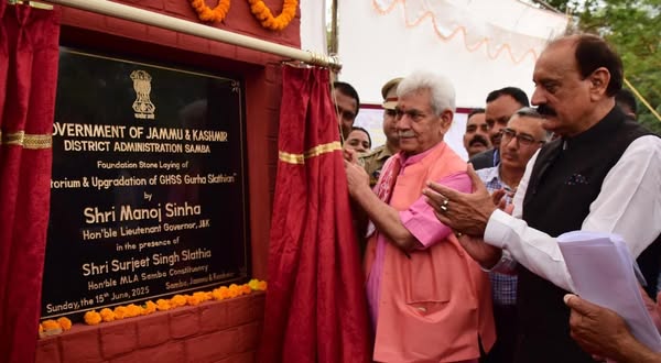 Laid the foundation stone of an Auditorium and Upgradation work for Govt Higher Secondary School in Gurha Slathia. Funds for these two projects have been arranged through charity after local representatives & youth had raised this demand during my previous visit in Feb 2025.