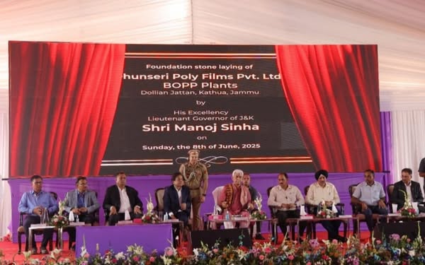 Laid Foundation Stone of Dhunseri Polyfilm Ltd Industrial Unit in Dohlian Jattan Village in Kathua.