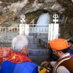 Har Har Mahadev! Paid my obeisance to Baba Barfani and performed the 'Pratham Puja' at the Holy Cave, marking the ceremonial beginning of the annual Shri Amarnath Ji Yatra. May Baba Amarnathji keep showering his divine blessings on all of us.