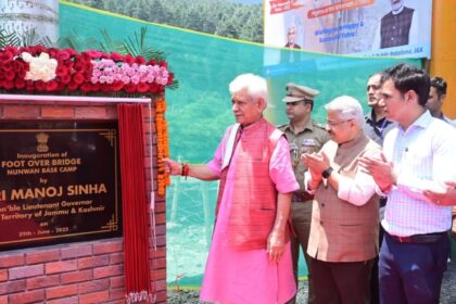 LG Manoj Sinha Reviews Shri Amarnath Ji Yatra Arrangements at Nunwan Base Camp; Inaugurates Key Infrastructure
