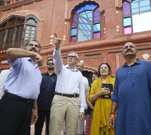 CM Omar Abdullah reviewed restoration work at the historic Mubarak Mandi Complex, emphasizing timely completion and enhancing its heritage appeal.