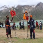 Mesmerizing mountain views along the sacred track of the #ShriAmarnathJiYatra leave devotees in awe. A divine journey through nature’s splendour and spiritual grace.