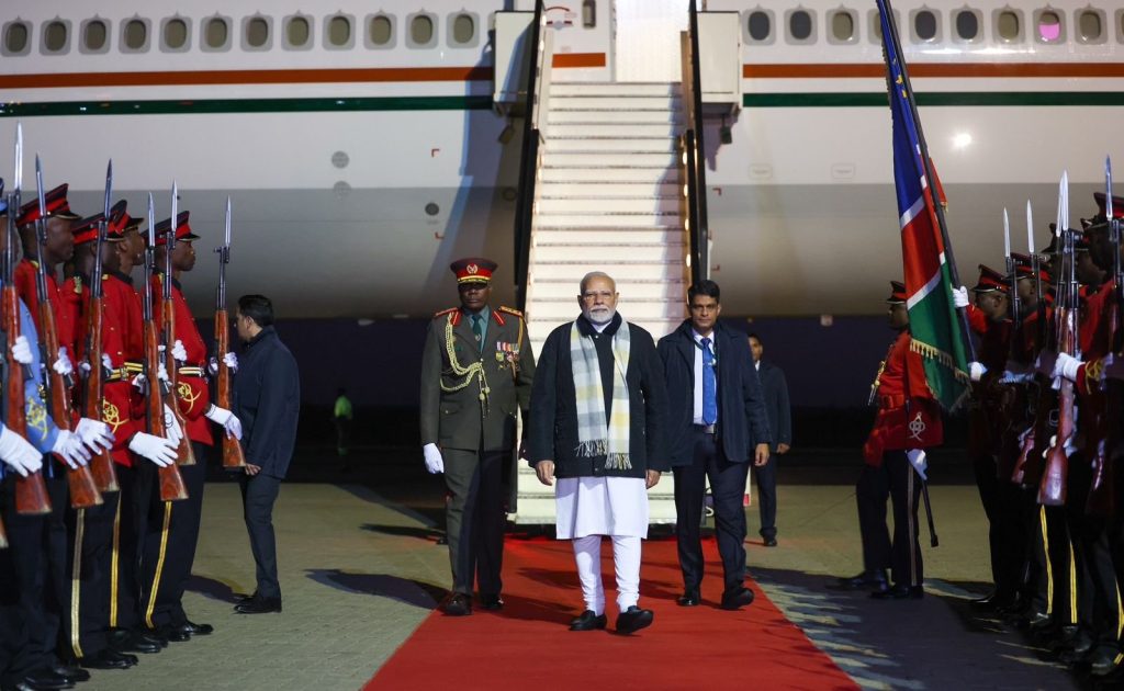 Prime Minister Modi Arrives In Namibia On Final Leg Of Five-Nation Tour