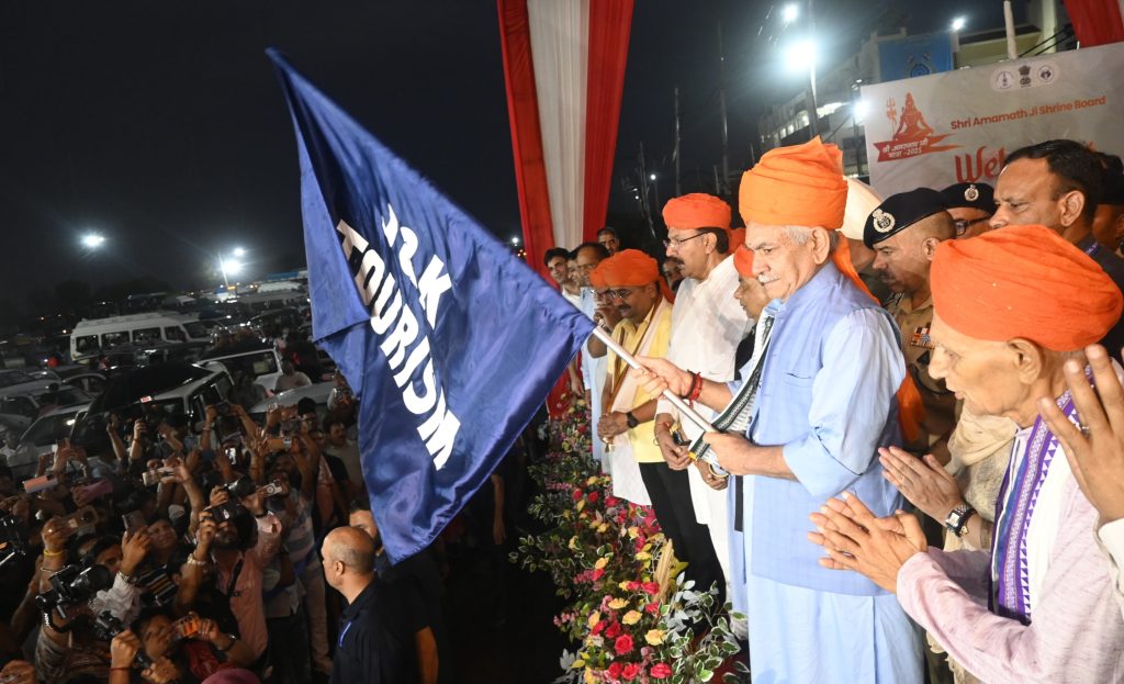 J&K LG Flags Off First Batch Of Amarnath Yatra Pilgrims From Jammu Amid Tight Security