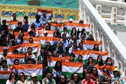 Leh August 13 ,2025: The NCC unit in collaboration with the NSS Unit of the Eliezer Joldan Memorial College organized HAR Ghar Tiranga Program on 13th August 2025.
