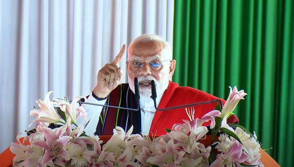 PM Modi Lays Foundation For Rs 7,300 Crore Development Projects In Churachandpur, Manipur