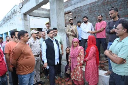 Minister Satish Sharma visited flood-hit Chowki Choura, interacted with affected families & assured immediate relief, rehab & restoration of roads, power & water.