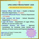 UPSC invites applications for various posts The Union Public Service Commission (UPSC) invites applications from eligible candidates for recruitment to the following vacancies: