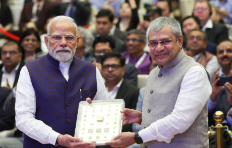 PM Modi Receives First Made-In-India Chips; Vaishnaw Hails Historic Milestone