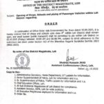 Opening of Shops, Schools and plying of Passenger Vehicles within Leh District- regarding. ORDER