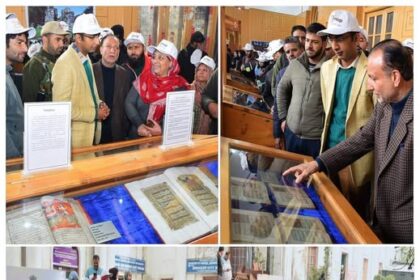 Divisional Commissioner Anshul Garg inaugurated a World Heritage Week Exhibition of archival records and rare manuscripts at Shergarhi Complex, Srinagar, and flagged off a Heritage Walk to SPS Museum.
