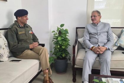 DGP Ladakh (Designate) Mukesh Singh Calls on Lt Governor