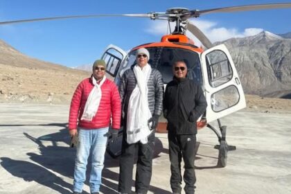 Nubra, Feb 22, 2026: A B3 helicopter of Pawan Hans successfully landed today at the helipads of Sumoor and Digger villages, marking an important step in strengthening connectivity and public service delivery in the region.