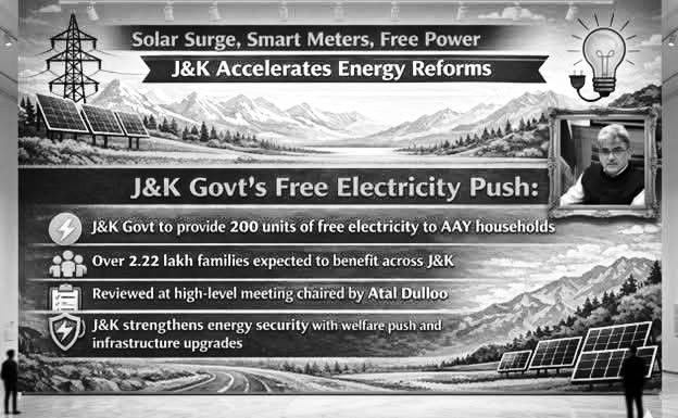 J&K to Map 2.22 Lakh AAY Households for Free Electricity, Push Solar and Power Reforms